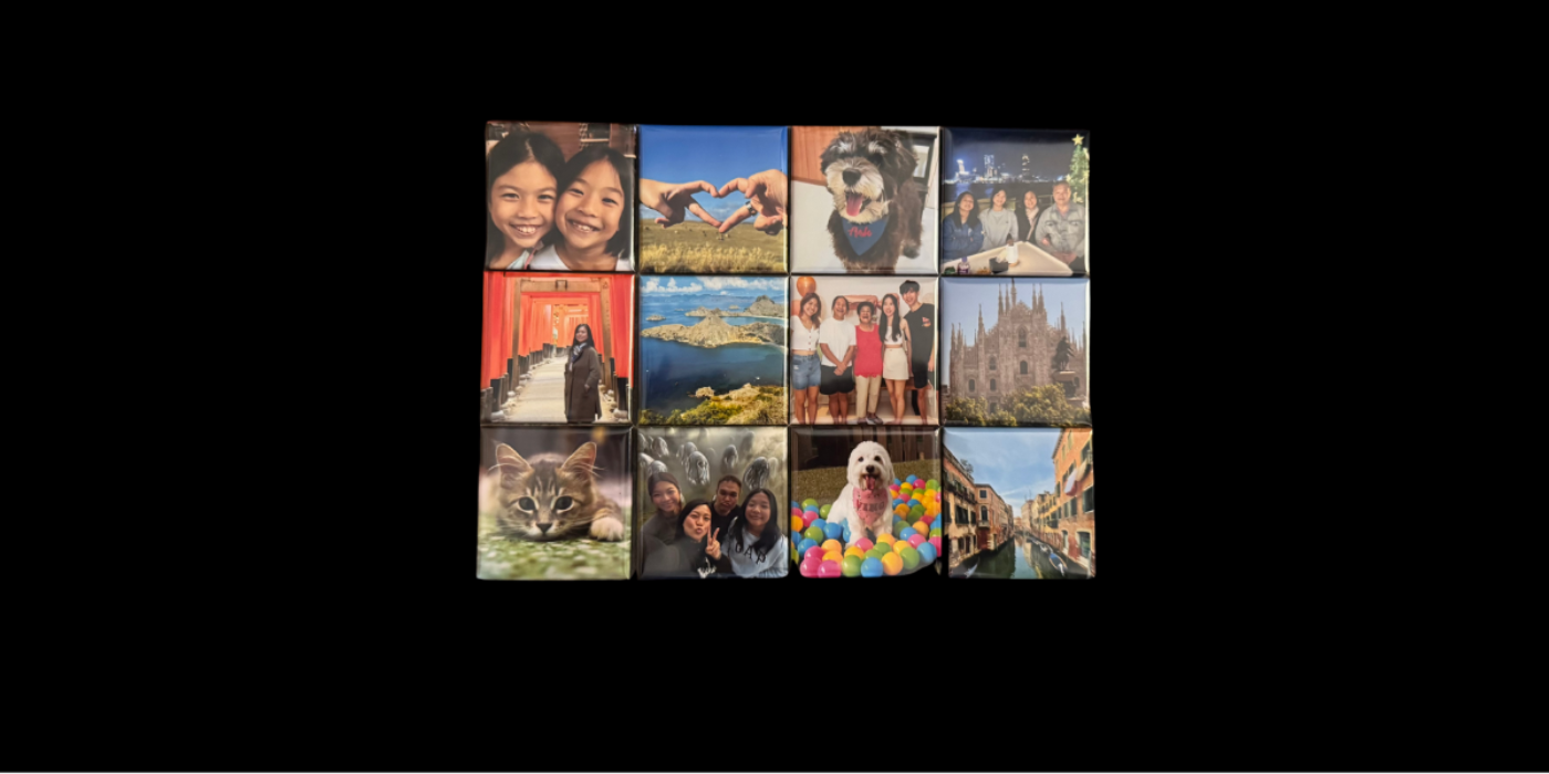 Handcrafted 2" Square Photo Magnets (12 Magnets)