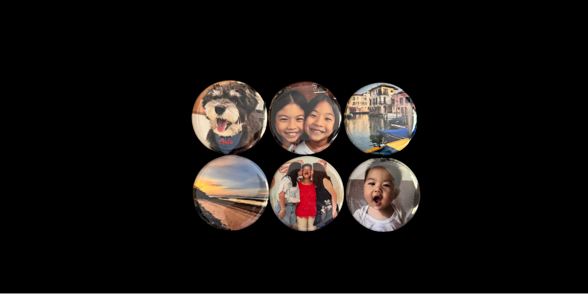 Handcrafted 2.25" Round Photo Magnets (6 magnets)