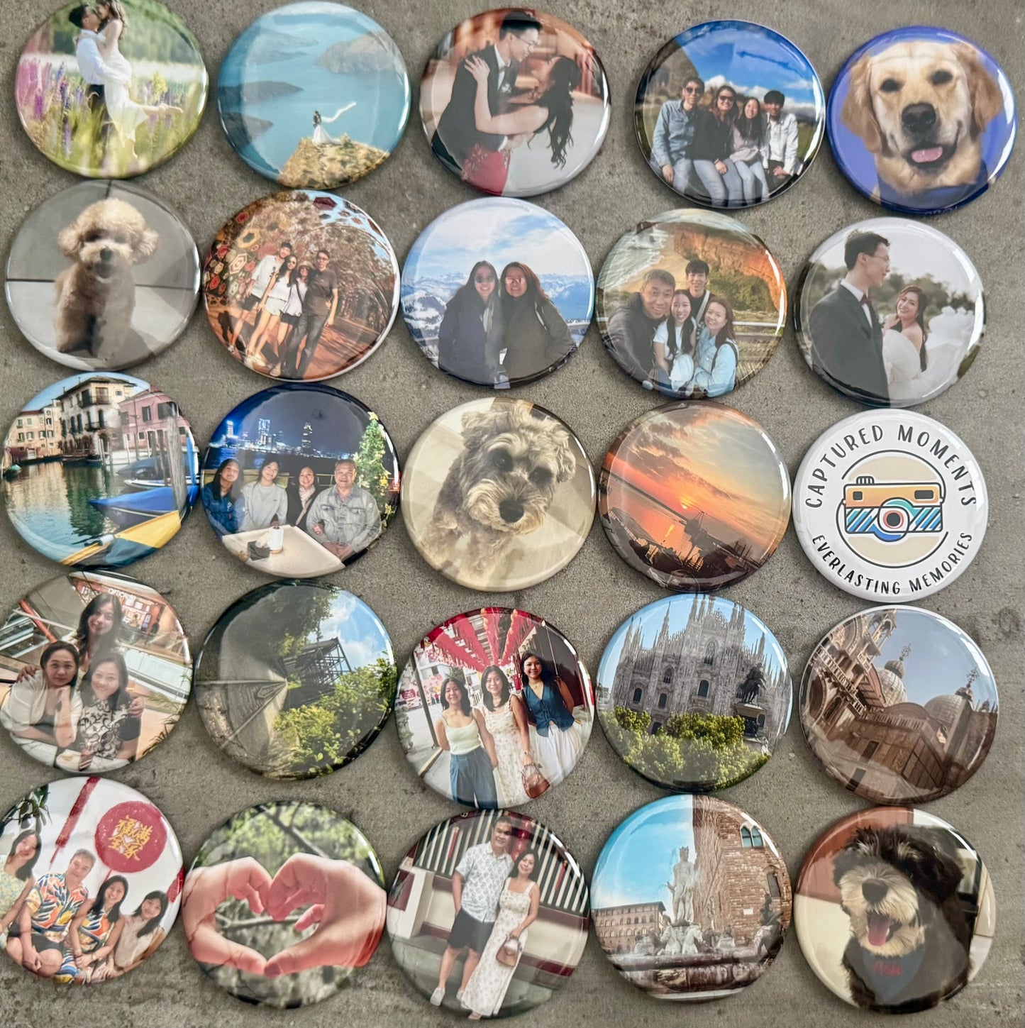 Handcrafted 2.25" Round Photo Magnets