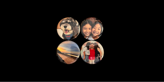Handcrafted 2.25" Round Photo Magnets (4 magnets)